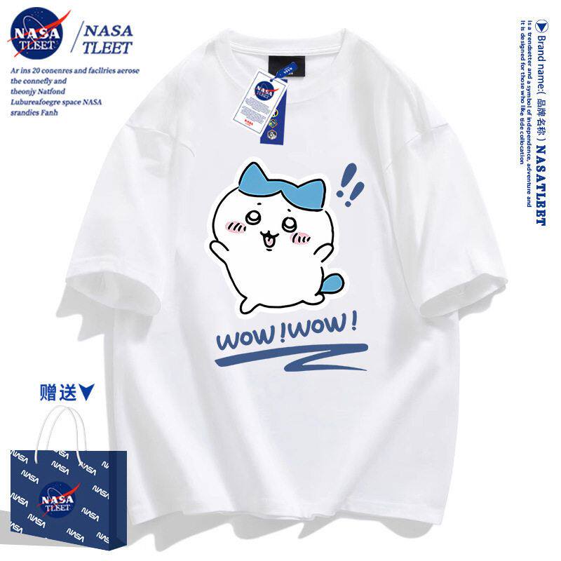 NASA联名日系卡通可爱短袖t恤男女2025新款夏季青少年纯棉衣服潮