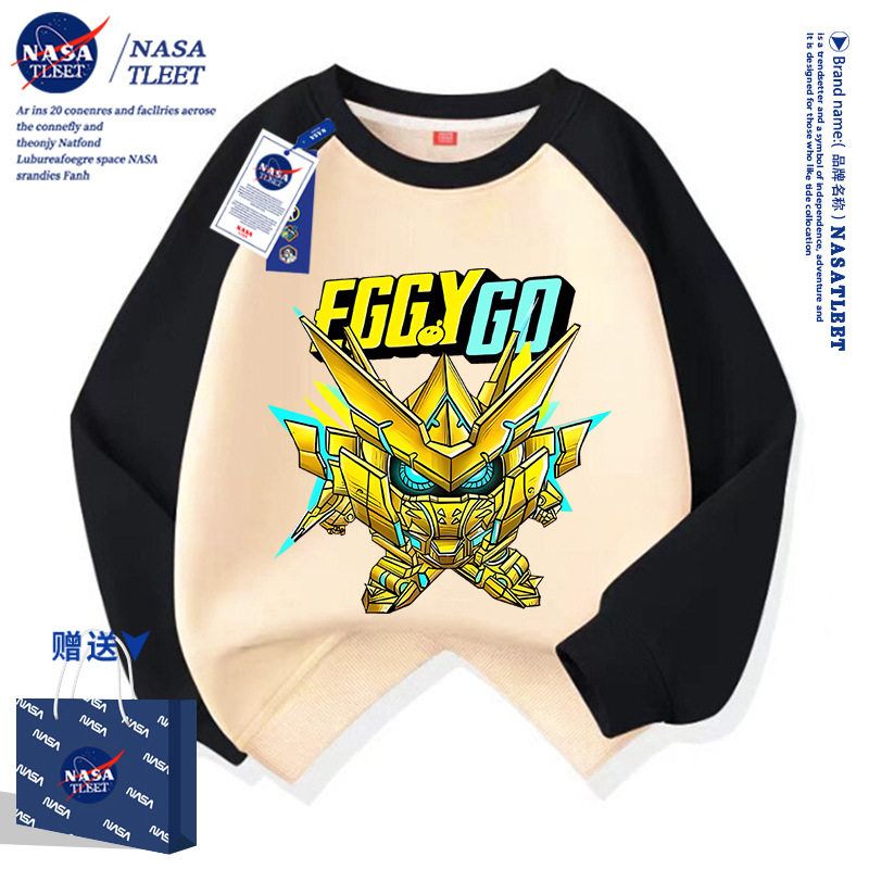 NASA联名卡通游戏儿童休闲洋气上衣春秋季新款插肩圆领卫衣女童潮