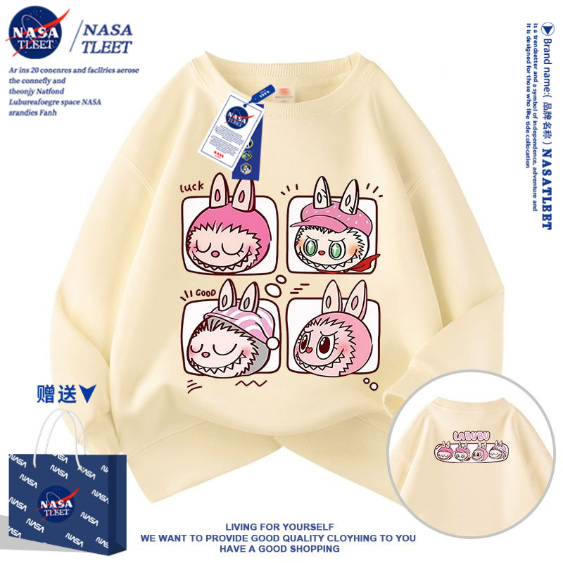 NASA联名卫衣新款男女童装卡通潮牌t桖休闲圆领春秋季百搭2025夏