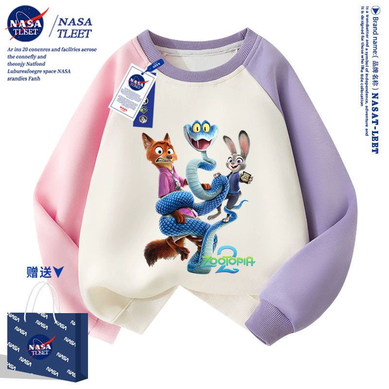 NASA联名疯狂动物城朱迪尼克儿童卫衣马年本命年狐狸兔子亲子装潮