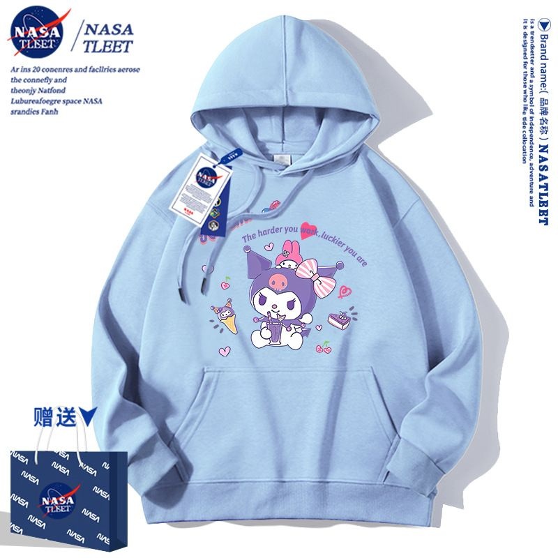 NASA女童连帽卫衣秋装2025新款儿童女孩秋季多巴胺春秋上衣
