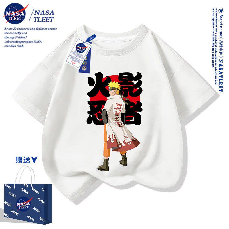 NASA联名四代目火影男女儿童学生短袖t恤衫夏装新款半袖上衣服潮