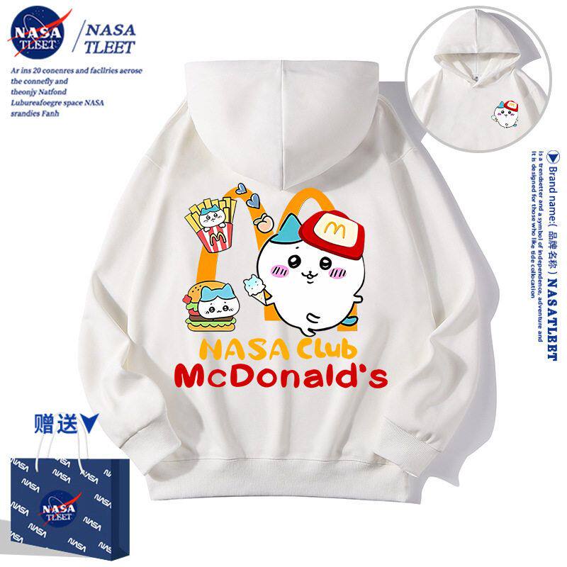 NASA联名chiikawa连帽卫衣女2025年秋冬季港风设计感宽松长袖外套