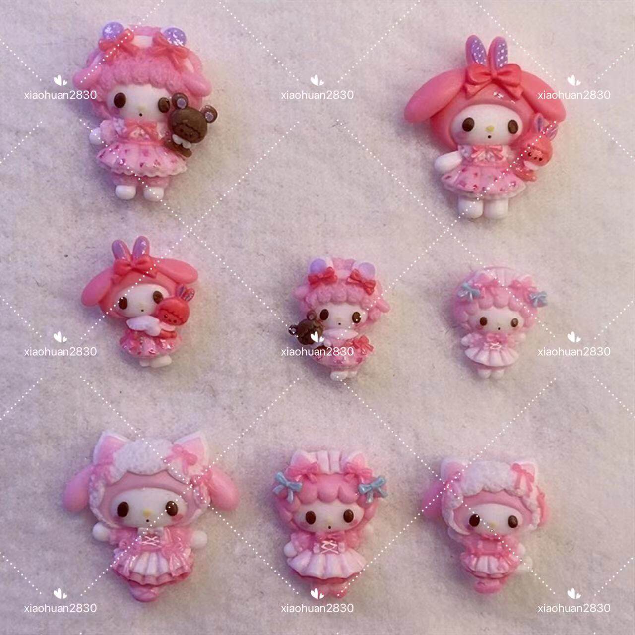 小欢美甲模具纯手工雕花硅胶模具小羊美乐蒂抱玩偶美甲公仔饰品