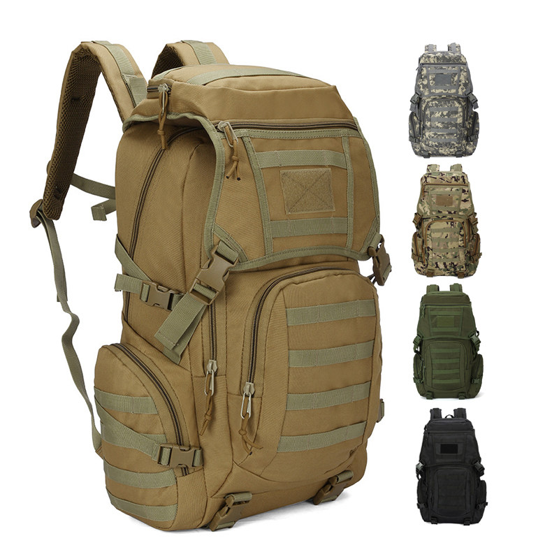 户外登山包徒步野营背囊军迷彩战术双肩背包男女大容量旅行包50升