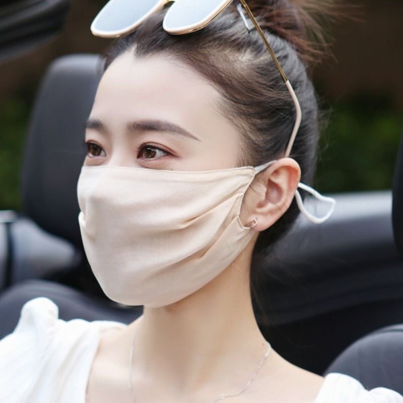 夏季真丝防晒面罩女生开车骑行凉感透气护面透气防紫外线轻薄