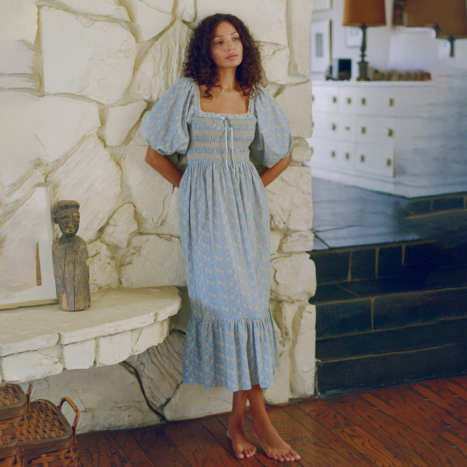 christydawn纯棉碎花连衣裙女春夏度假2026新款A字长款漂亮小裙子