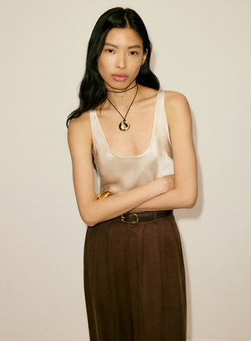 reform*n法式100%桑蚕丝小吊带背心女内搭春夏季2026新款低领上衣