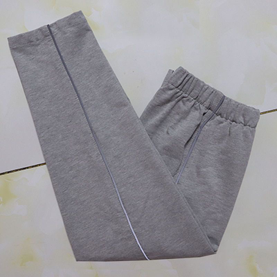 定制中小学生校服裤子灰色细边反光条杠春秋男女运动裤直筒裤长裤