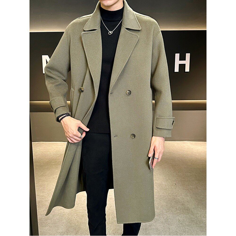【普洛克】新款 店主男毛呢大衣英伦风衣西服领过膝加厚羊毛外套