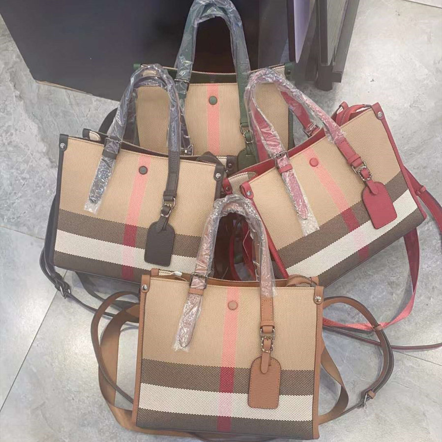 普洛克正品轻奢格子公文包女新款