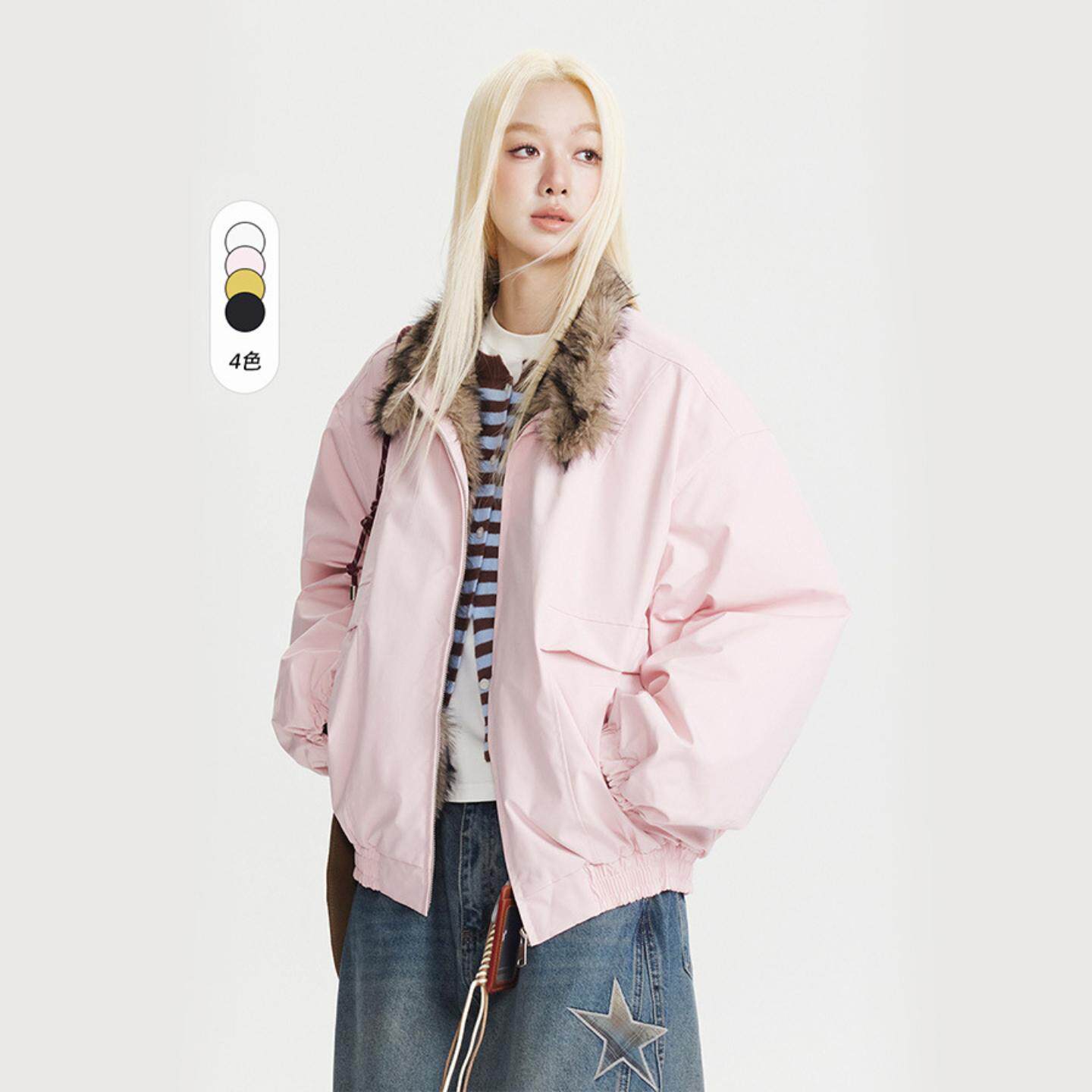 普洛克正品毛领座山雕棉服男女棉