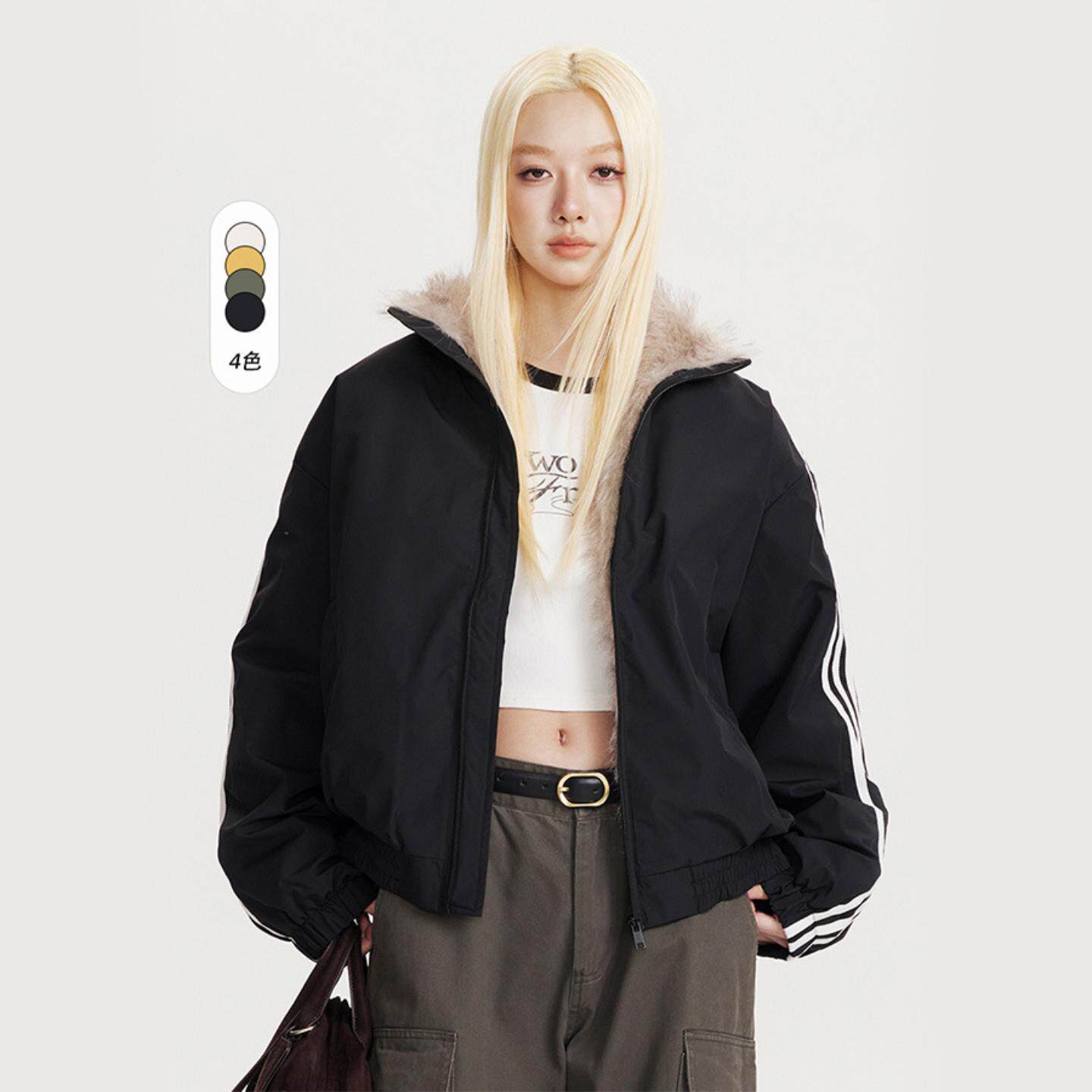 普洛克正品毛领座山雕棉服男女棉