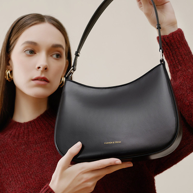 普洛克正品严高级感真皮女包腋下包春款小众设计女包白色时尚单肩