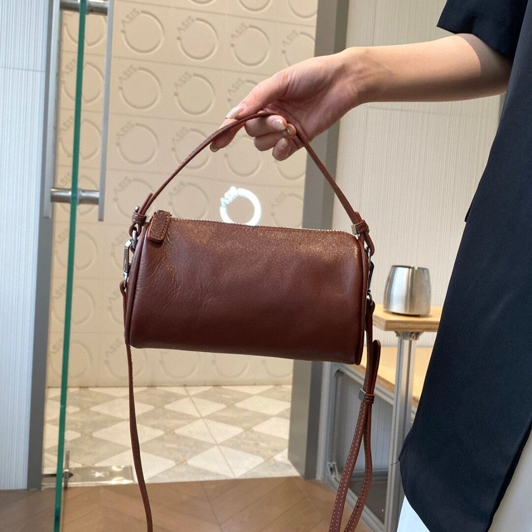 普洛克正品女士秋冬新款圆筒真皮