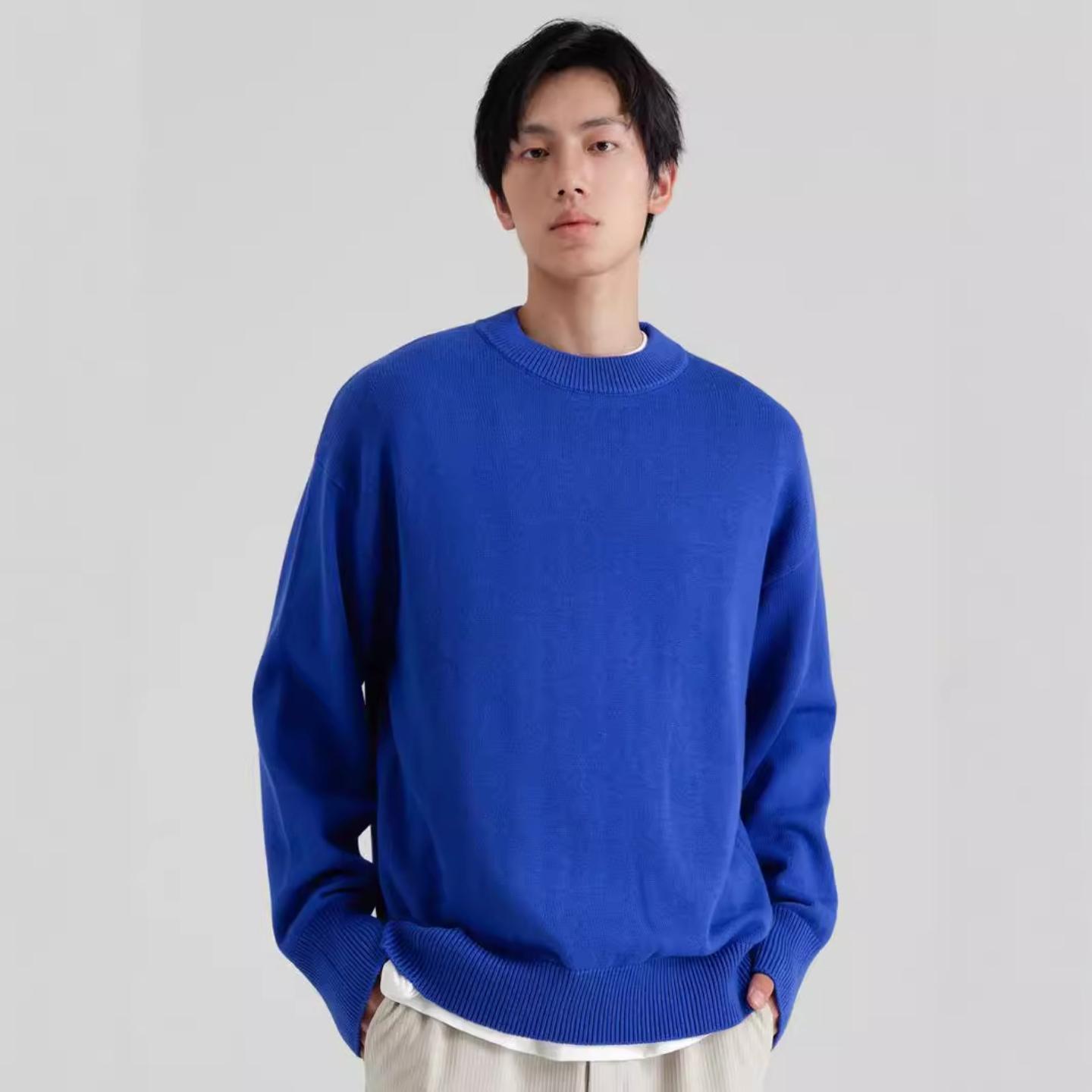 普洛克新款男装 圆领毛衣薄款大码加厚休闲百搭打底针织衫秋冬内