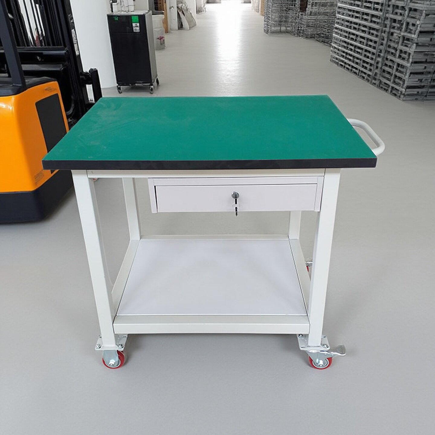 双层防静电手推车物料周转车流水线车间可移动工作台操作台工具车