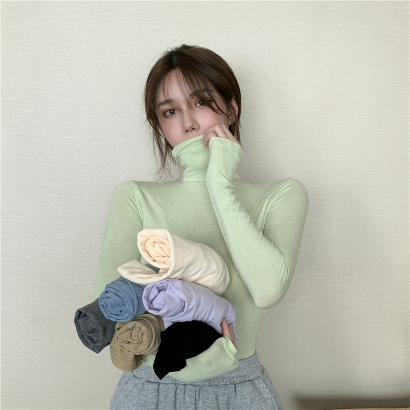 Long sleeve Pullover high collar autumn / winter bottoming shirt