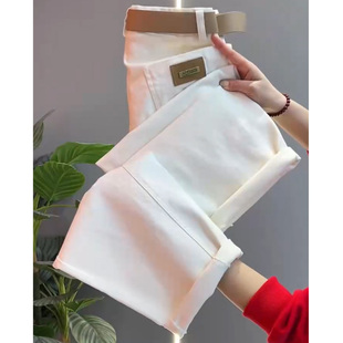 女春季 老爹哈伦裤 新款 宽松时尚 高腰显瘦休闲裤 水洗棉直筒牛仔裤