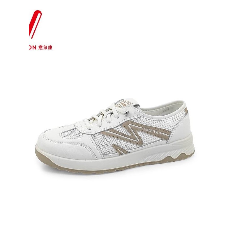 意尔康2026女鞋休闲鞋网面拼色松紧带春季一脚蹬6281AD16503Y意尔