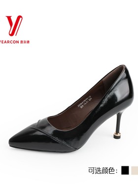 意尔康女鞋2025秋季新款真皮设计感细高跟一脚蹬单鞋5552AA11819Y