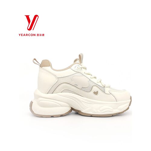 意尔康5282AD10315Y鞋2025女鞋网面新款老爹小白鞋秋季厚底女时尚