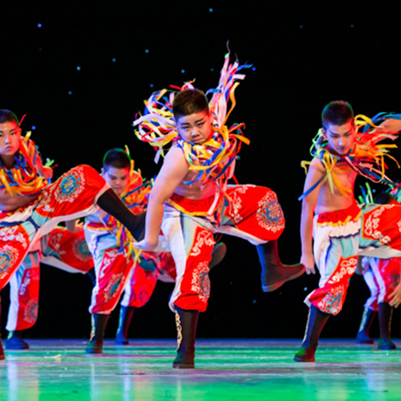 小荷风采小小博客表演服儿童民族舞蹈服装男童蒙古舞演出服表演服