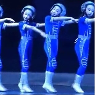 小荷风采我也想飞演出服太空服小小宇航员宝蓝短袖机器人舞蹈服