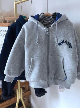 嗨大E小e男童连帽拉链加厚棉袄