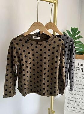 品牌童装春秋款女童波点长袖T恤衫韩版小童宝宝打底衫50912