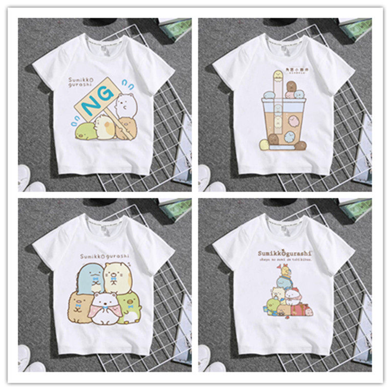 跨境新款动漫角落生物童装短袖 男女儿童白T恤圆领夏季上衣亲子装,童装/婴儿装/亲子装,T恤,淘宝优惠券,粉丝福利购,淘宝优惠卷