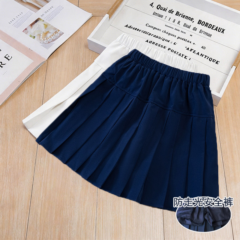 女童速干百褶裙2026夏季儿童裙子幼儿园藏青半身裙小学生校服短裙