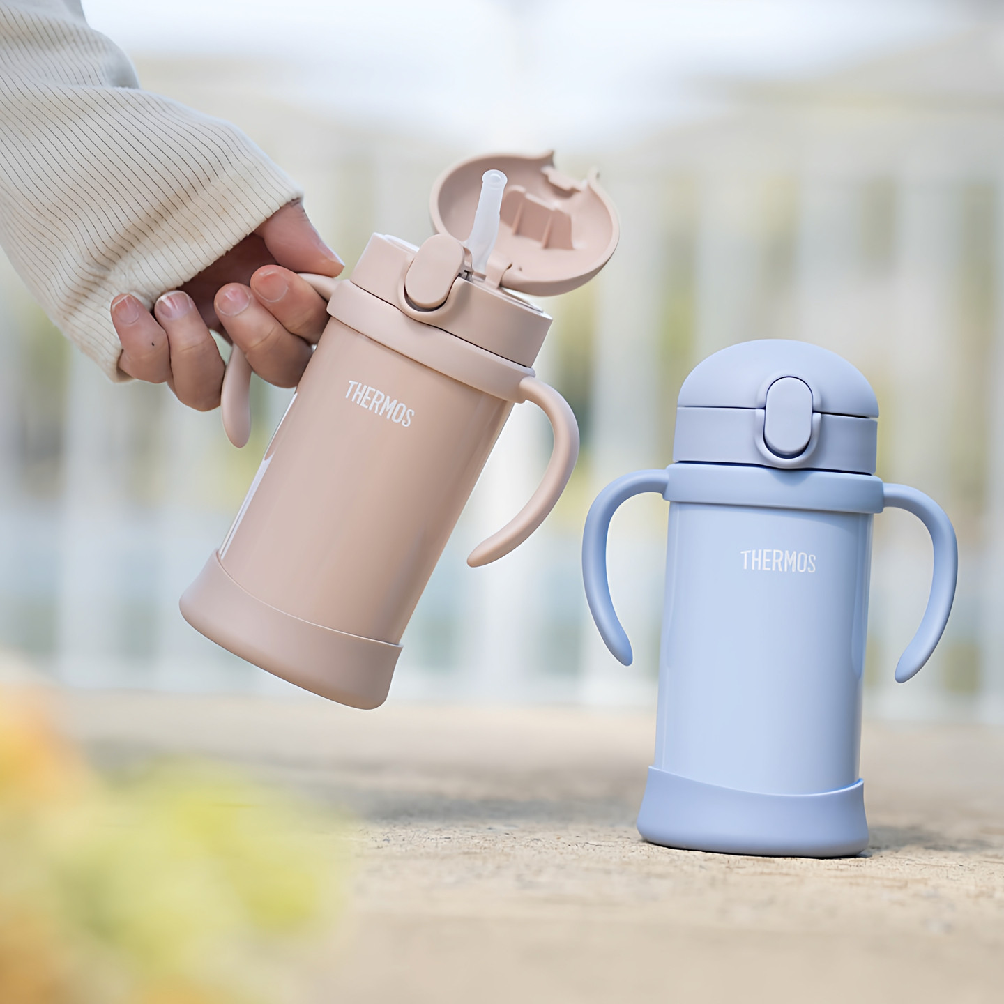 日本膳魔师儿童吸管杯FJL 宝宝饮水杯FJT新款可爱卡通保温/保冷杯