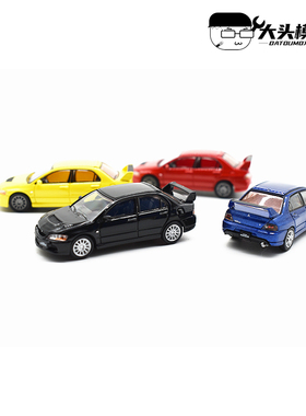 1/87 MC 三菱Evo9 黑、红、蓝、黄色 塑胶车模汽车模型摆件 礼品