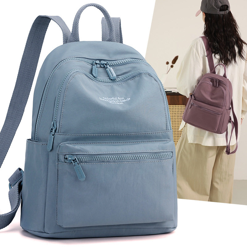 Colorful Fox新款休闲双肩包女士通勤轻便帆布包时尚旅行轻便背包