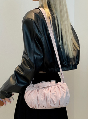 Colorful Fox新款女士褶皱休闲百搭轻便云朵包手提单肩休闲斜挎包