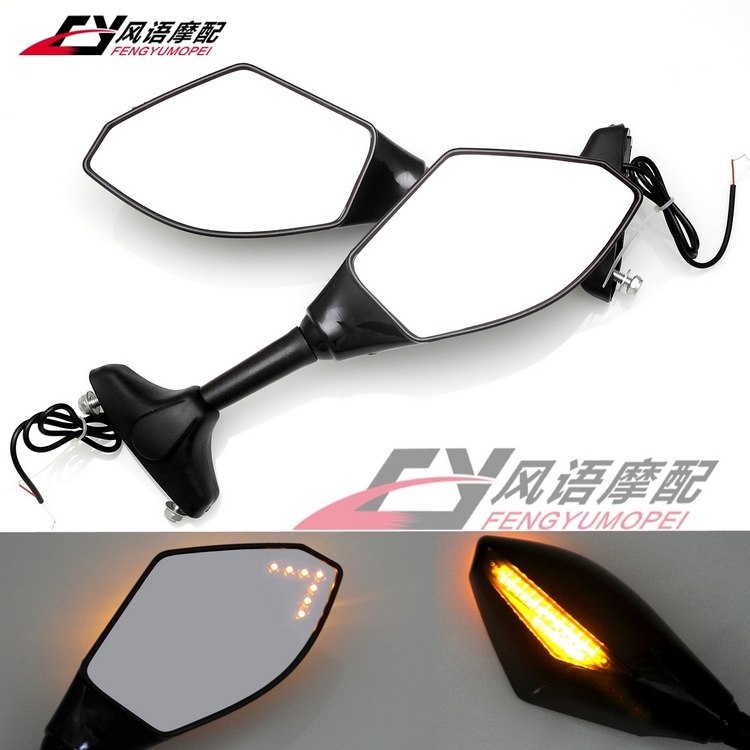 小忍者 北极星地平线ZX-6R CBR1100XX 黑鸟 改装LED转向灯后视镜