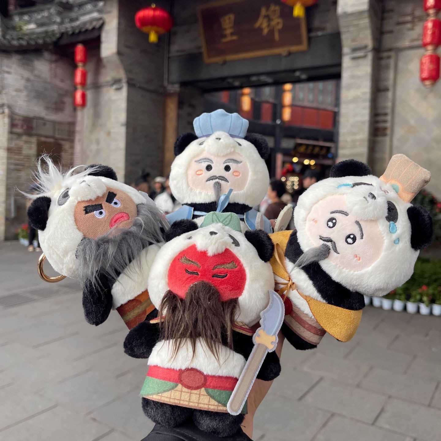 正版三国熊猫毛绒公仔盲盒娃娃