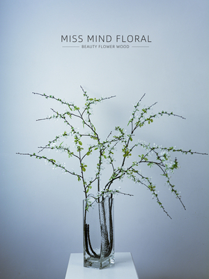 配叶花艺雪柳单只精细假花包邮