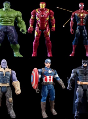 30cm复仇者联盟声光版手办绿巨人美国队长蜘蛛侠毒液人偶公仔玩具