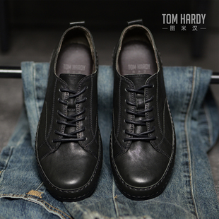 真皮男鞋 男款 新款 复古英伦风透气休闲皮鞋 软底低帮百搭德训鞋 板鞋