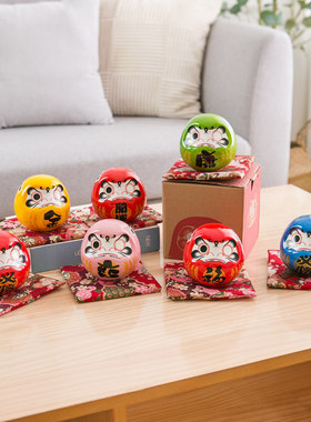 幸运达摩陶瓷达摩摆件创意装饰品
