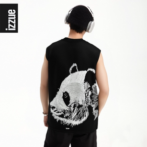 i.t izzue【设计师线】熊猫设计高级感夏季潮牌百搭背心纯棉男女