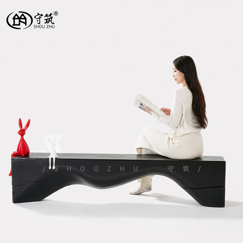 守筑长条凳子民宿酒店换鞋凳原木