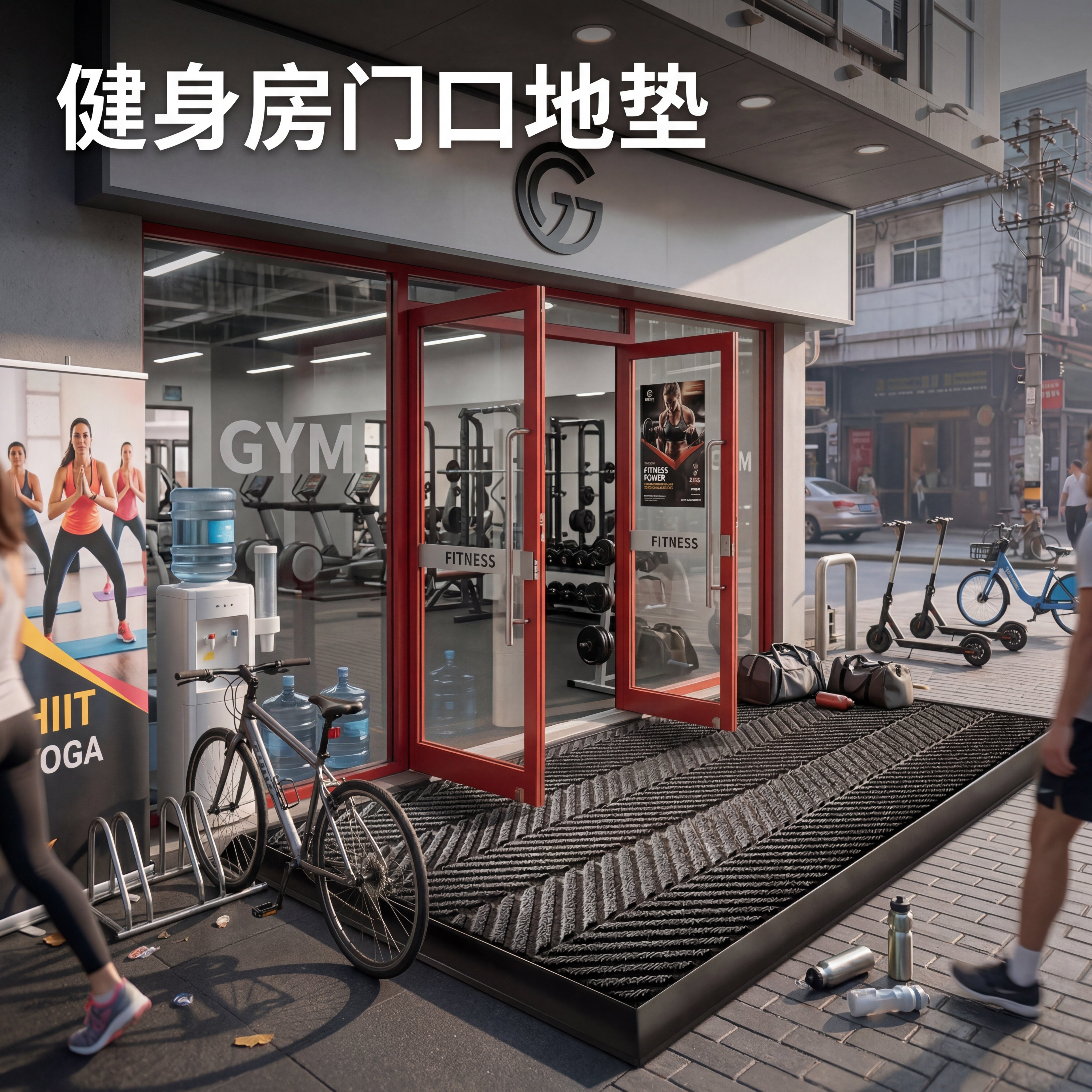 健身房门口门垫商用铺防滑加厚地垫吸水入户门迎宾进门地毯