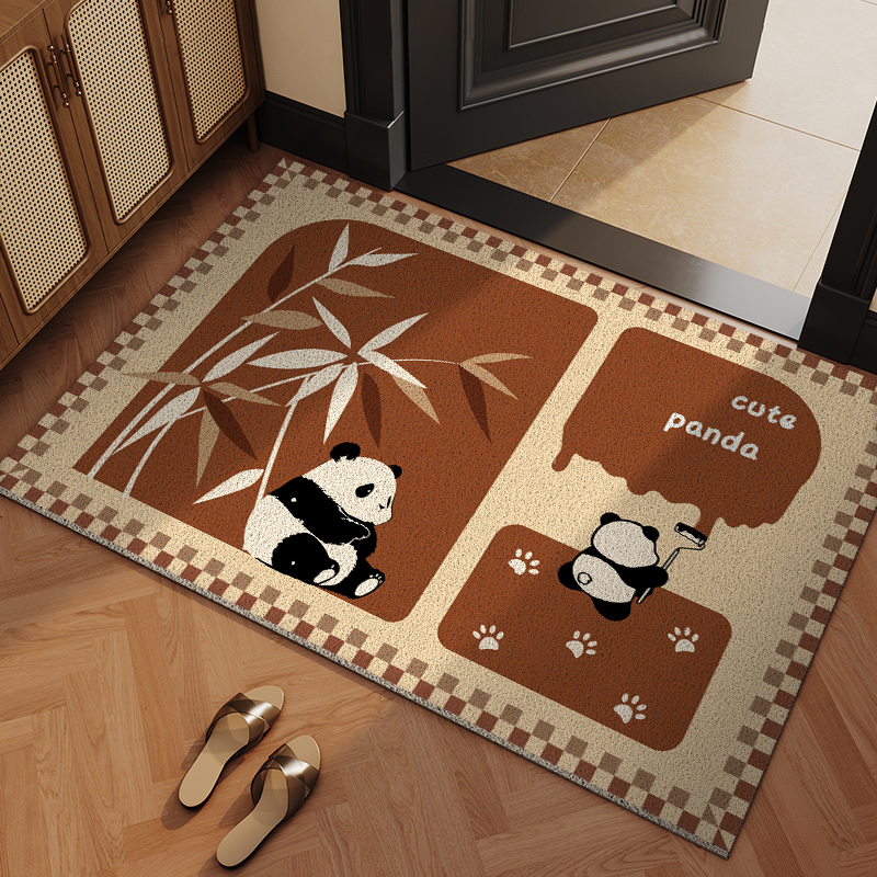 入户地垫中古风家用进门防滑耐脏地毯室内2025新款丝圈脚垫门口垫