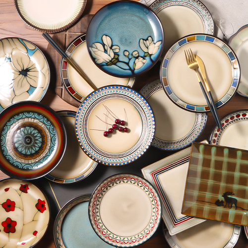 家用菜盘陶瓷釉下彩餐具创意摆盘