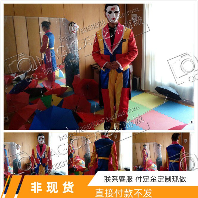 高质量魔术小丑燕尾服节日乐园派对气球派送优质高跷小丑服装