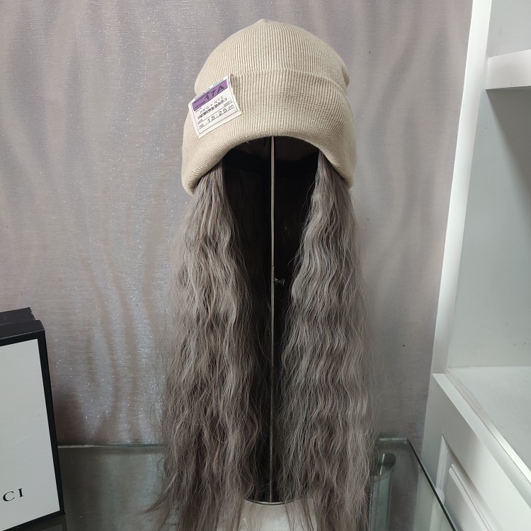 ins网红毛线假发帽一体可拆卸长款羊毛卷滑雪帽时尚保暖秋冬款女,服饰配件/皮带/帽子/围巾,帽子,淘宝优惠券,粉丝福利购,淘宝优惠卷