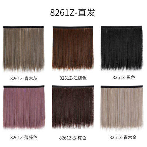 假发片可粘帽子魔术贴可拆卸渐变